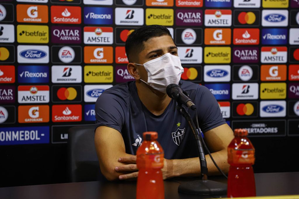 Savarino durante la entrevista colectiva / Foto: Prensa @atletico